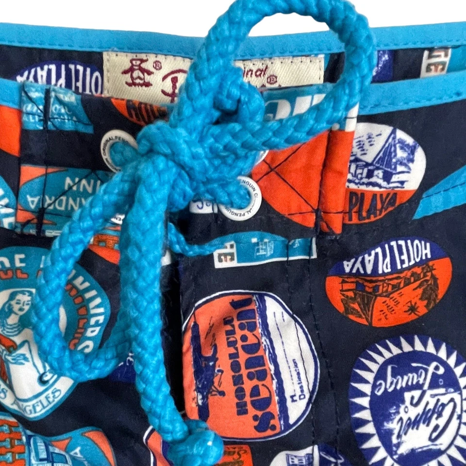 Penguin by Munsingwear Vintage Hotels 3" Inseam Board Shorts Size 34 - Image 4 of 4