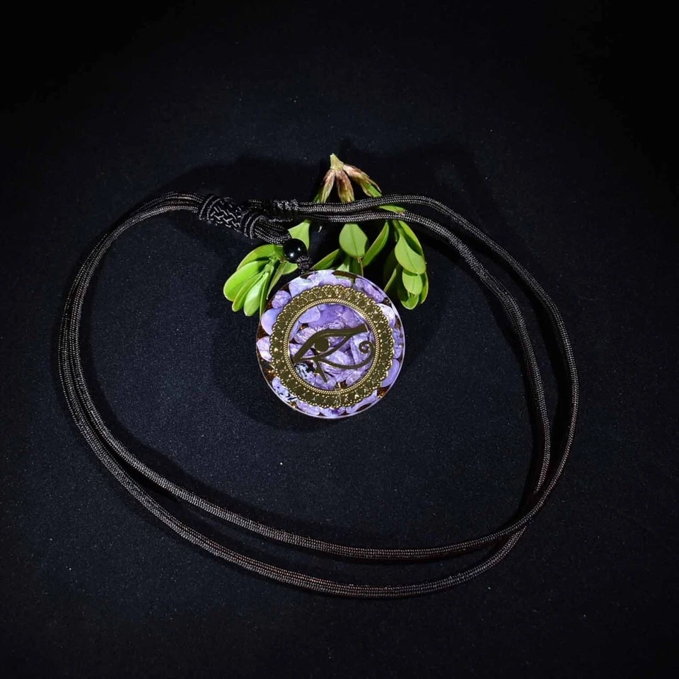 Collar Orgonita Natural Charoite Energía Espiritual Cristal Curativo Colgante Foto 4 de 4