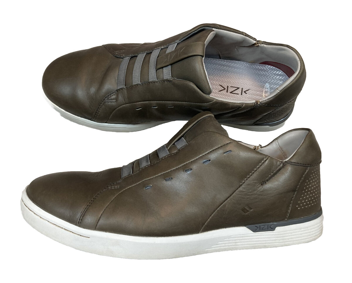 Kizik NY Men's 11 Leather Slip On Sneakers in Olive Green M0201CG