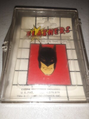 VINTAGE 1989 DC COMICS BATMAN FLASHERS THE PIN THAT BLINKS  rare bin357
