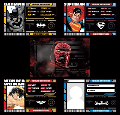 Justice League Membership Cards Set Of 5 Batman Superman Wonder Woman Darkseid