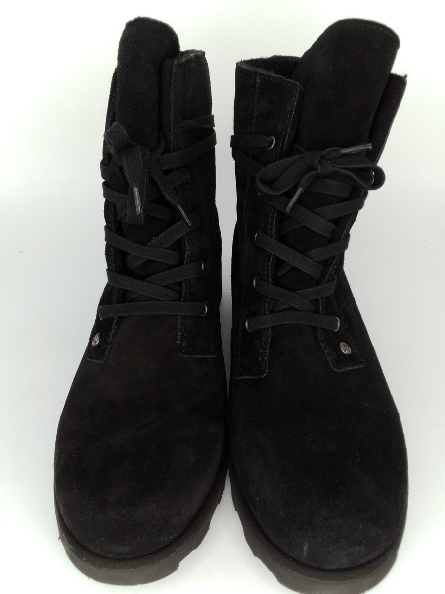BEARPAW Women's Krista Closed Toe Mid-Calf Boots, Black, Size 11 M