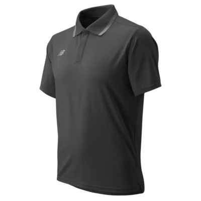 NB NEW BALANCE Men's Rally Polo Team Black Short Sleeve Shirt Sz NWT Tech