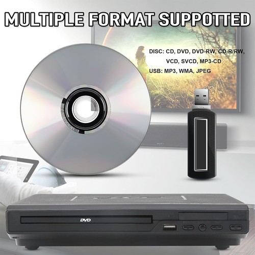 Tragbarer DVD Player CD VCD USB SVCD Player DVD Videoplayer mit Fernbedienung - Afbeelding 3 van 12
