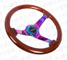 Nrg Steering Wheel Classic Wood Grain 350mm Neochrome Spoke 3 Deep Dish