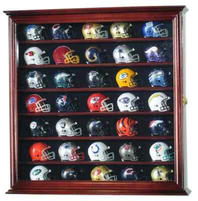 Pocket Pro Mini Helmet Display Case 35+ Football Riddell Cherry Wood ...