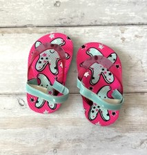Girls 4/5 Flip Flop Sandals Summer Shoes Pink Teal Starfish Gymboree Size 4 5