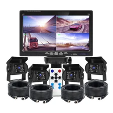 7" HD Monitor+4X Backup Rear View Camera System Night Vision For RV Truck Bus