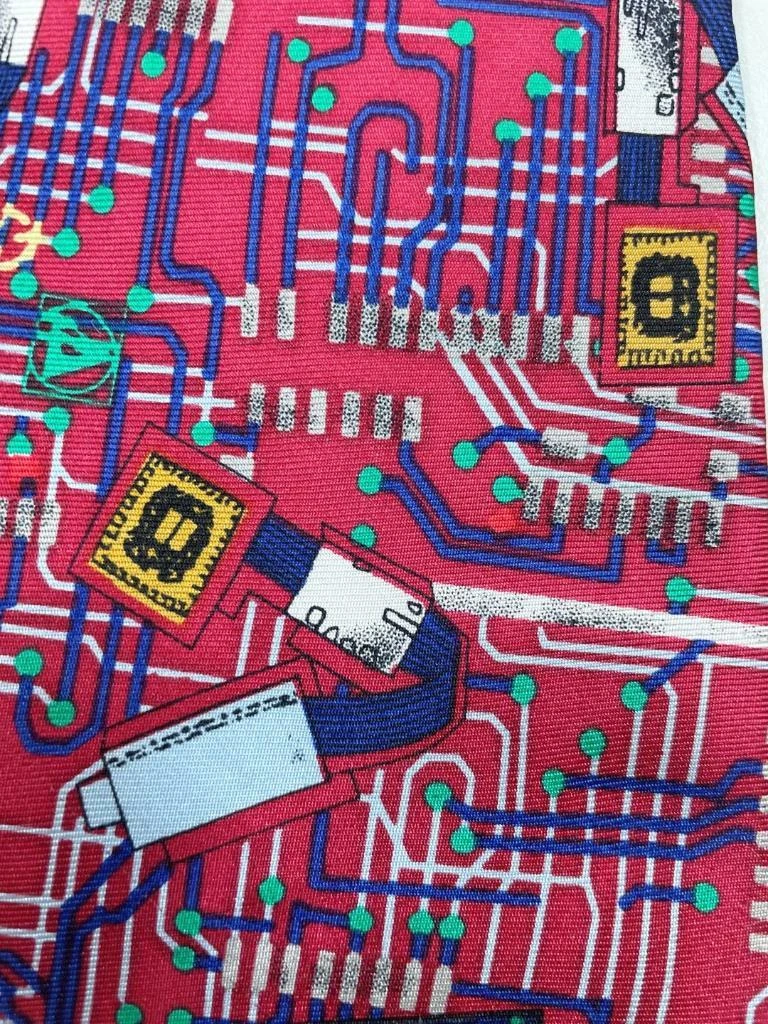 Red Computer Chip Pattern