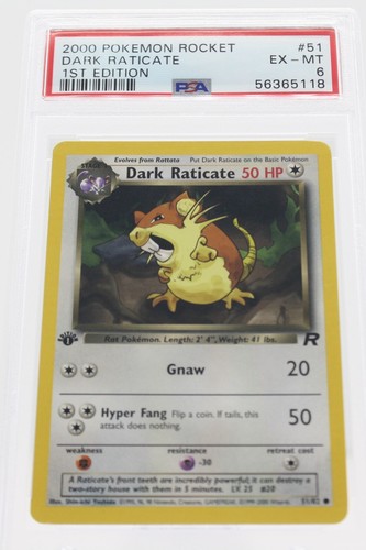 Dark Raticate (1st Edition) graded PSA 6 for sale on eBay