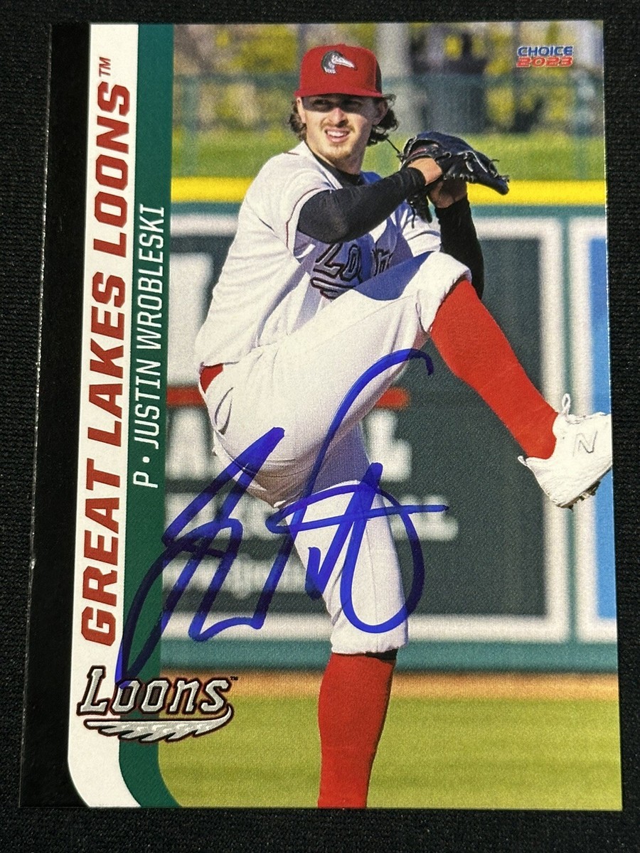 Justin Wrobleski Signed 2023 Great Lakes Loons #27 Dodgers Auto RC