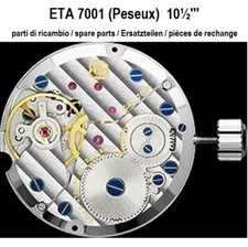 ETA 7001 (Peseux 7001) New Spare Parts