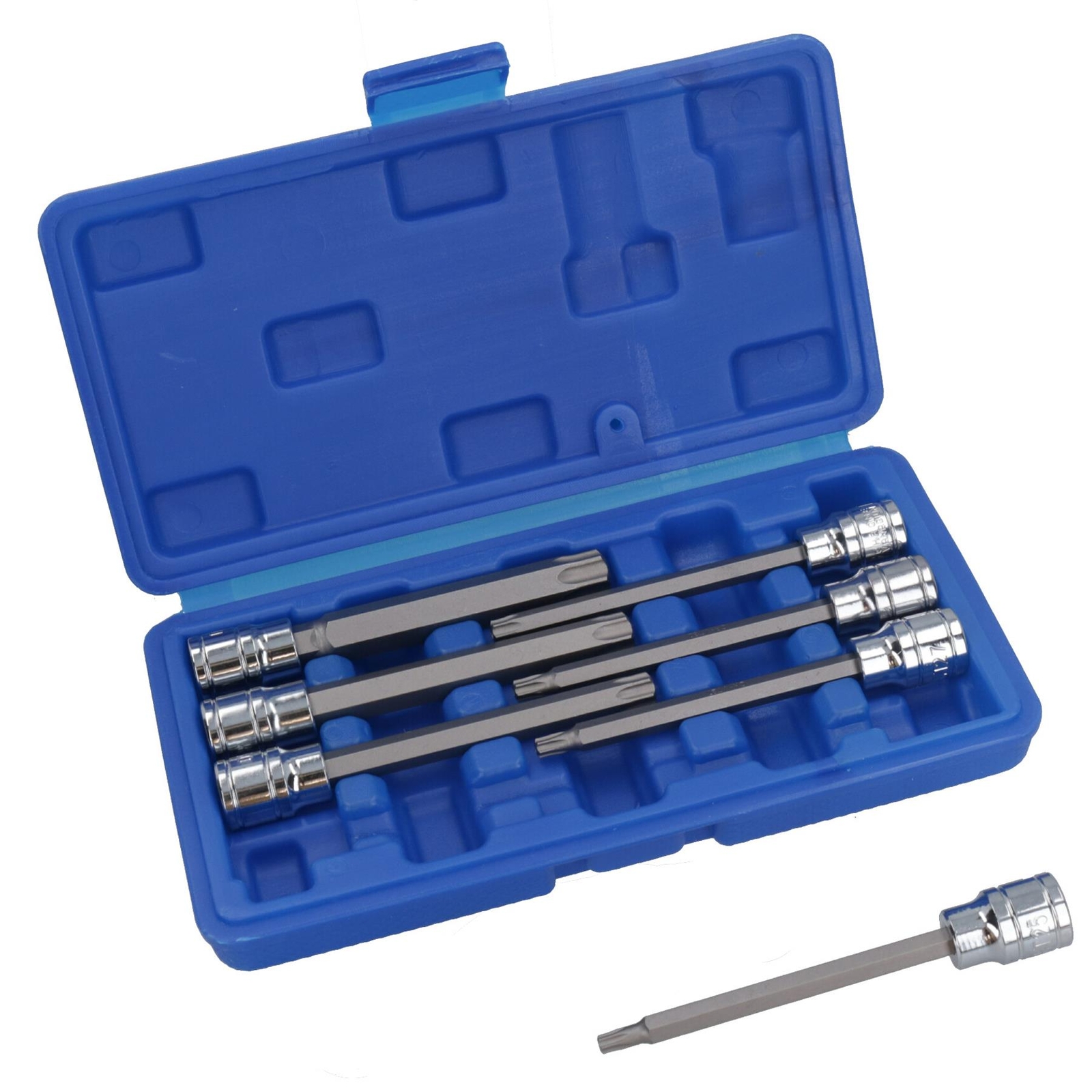 3/8"" Drive Extra Long Male Tamper Torx Star Bits Security T25 - T60 8pc Set