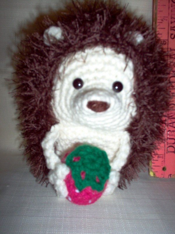 New, handcrafted/crochet Hedgehog, 6" tall, squishy
