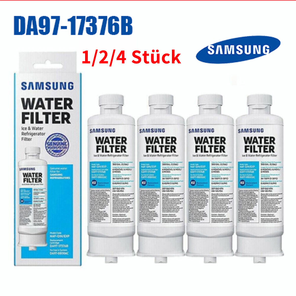 1/2/4x Samsung DA97-17376B DA97-08006C, HAF-QIN/EXP Kühlschrankfilter DE