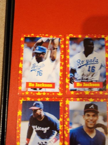 LOT DE 9 CARTES PUZZLE rouge/jaune Nolan Ryan, Bo Jackson, Frank Thomas, Dave Justice - Photo 3 sur 12