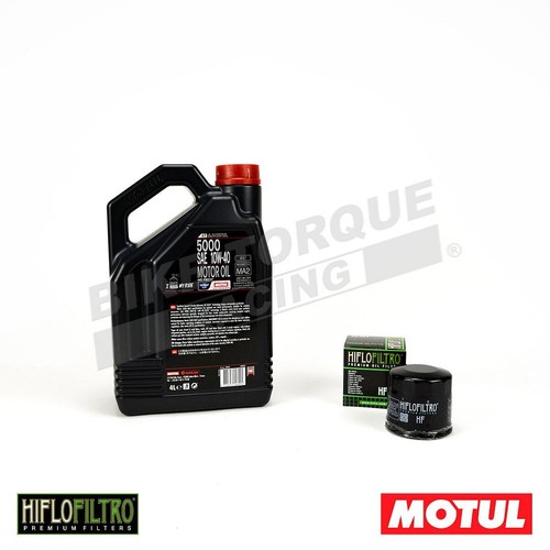 Motul 5000 10W40 4L 4 Stroke Oil and Filter for Suzuki GSF 1200 SA Bandit 97-06 - Picture 2 of 3