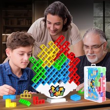 BBnote 48PCS Stack Game for Adult  Kids, - Storage Box, Mixed Color