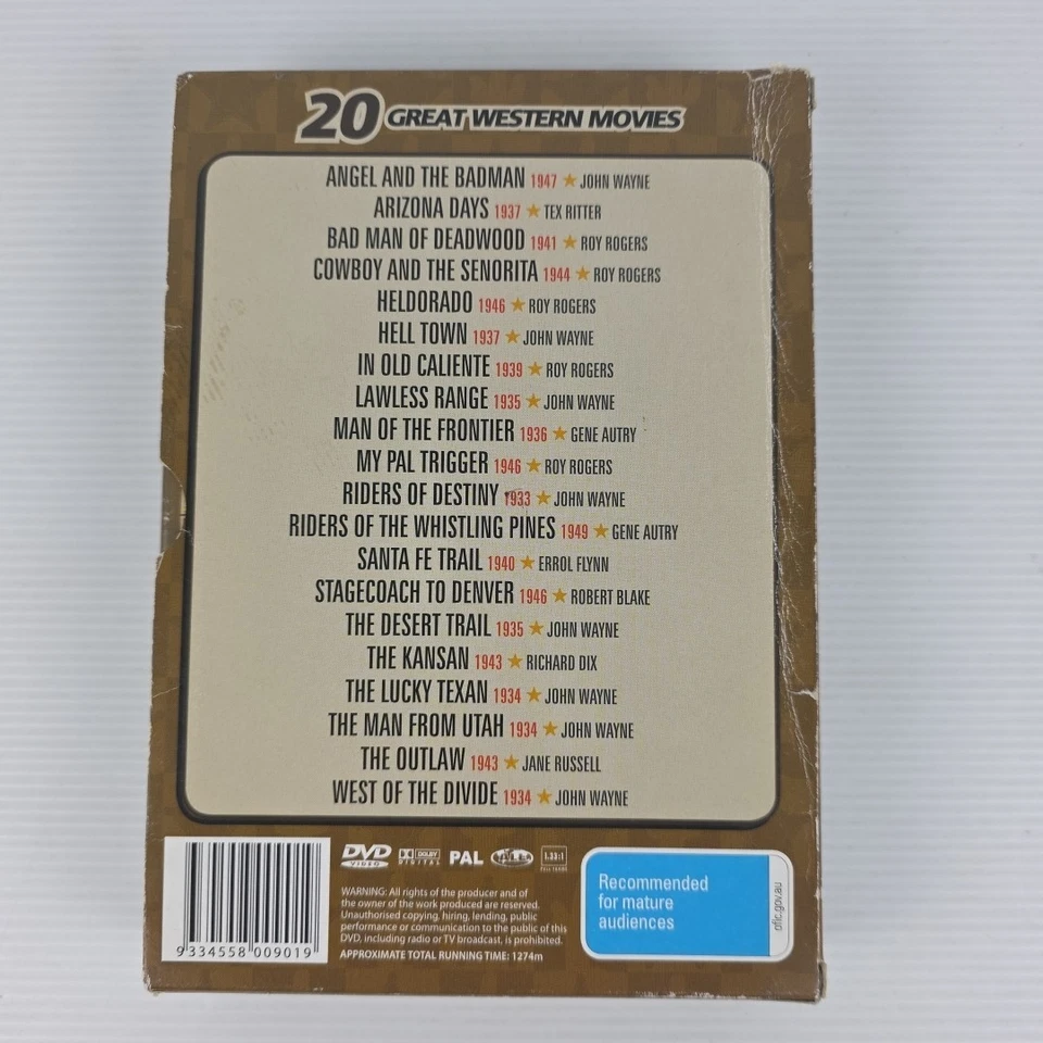 Bigtime Westerns - 20 Great Western Movies DVD Box Set, PAL, Region Free - image 2 of 4