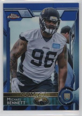 2015 Topps Chrome Rookies Blue Refractor /199 Michael Bennett #112 Rookie RC 0a1