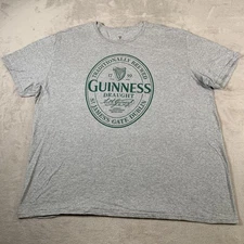 Guinness Shirt Mens 2XL Gray St James Gate Dublin Draught Beer Graphic Tee