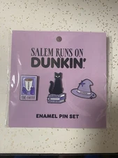Dunkin Donuts Salem Runs On Dunkin Enamel Pin Set Of 3 Pins - New Halloween 2025
