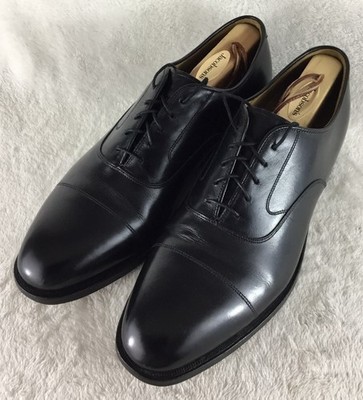 Johnston Murphy Hide Park II Dress Shoes Mens 9.5 C/A Black Leather Cap Toe