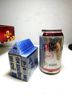 Vintage Miniature Blue Delft Canal House/Singel NR.5/ NR.7 / 3 7/8 '' Tall