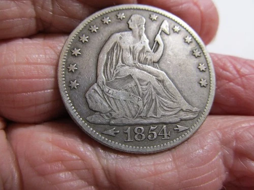 1854_O Seated Liberty Silver Half Dollar With Arrows "Extremely Nice Original"