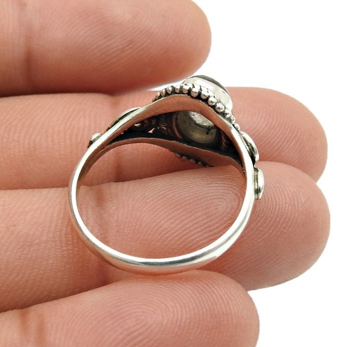 Sterling Silver Labradorite Gemstone Anniversary Cocktail Ring Jewelry Size 6 - Picture 4 of 8