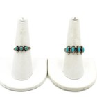 Fred Harvey Era Sterling Turquoise Snake Eye Cuffs & Rings Lot of 6 #S5621-5 — photo 2
