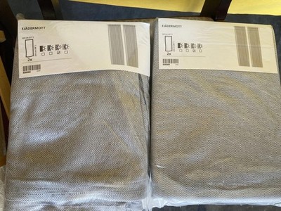 2 Sets Of New Ikea 98 long Panel Curtains Crème And Grey