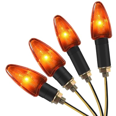 Justech Clignotants Moto 10W Étanche 12V Ambre 4pcs Universel - Photo 1/4