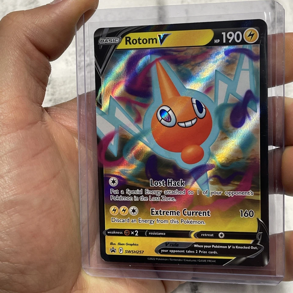 Pokémon Rotom V SWSH257 Sword & Shield Holo Black Star Promo NM Pokemon Card TCG - Image 2 of 3