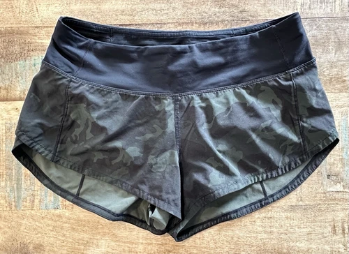 Lululemon Speed Up Athletic Shorts Camo Camouflage Size 4 Reg