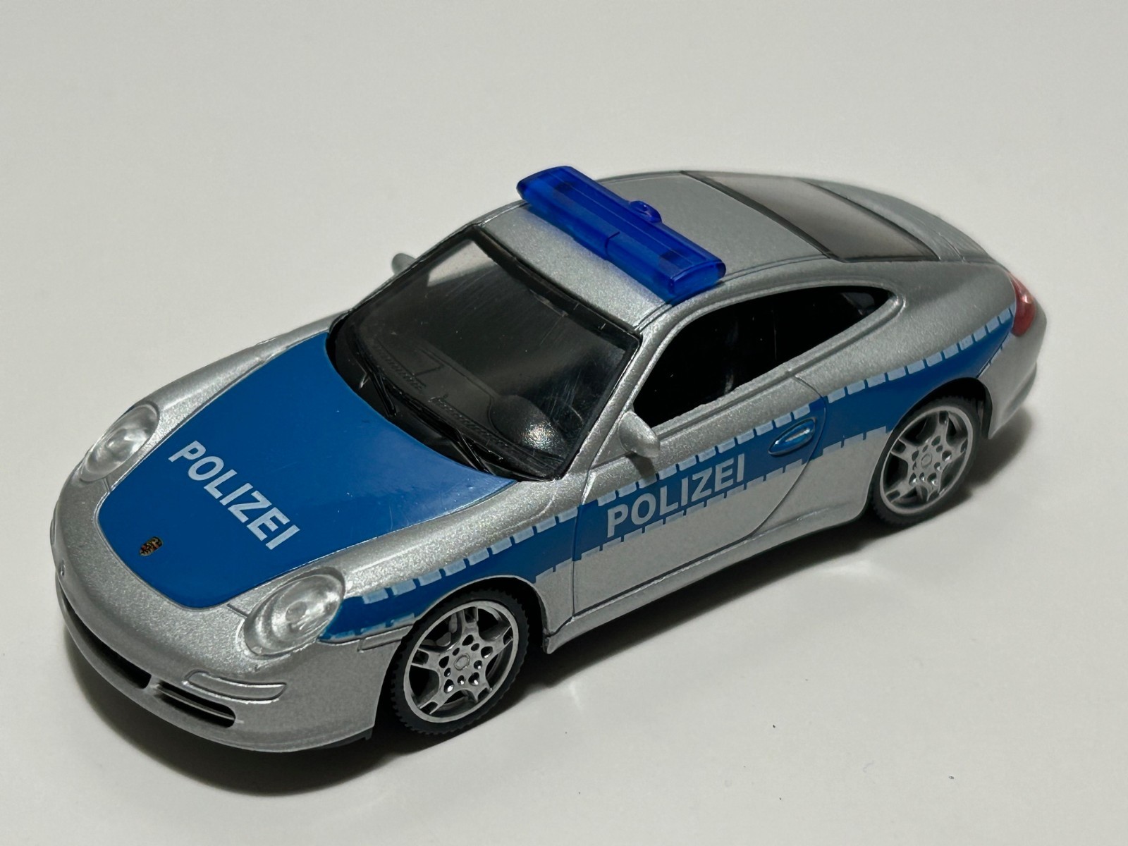 Porsche 911 Carrera Coupe Germany Police Car Model Toy Diecast 1:43 Scale Welly