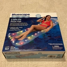 Bluescape Light-Up Pool Mat Multicolor LED Floating Lounger 5ft+ Adult 14+ New