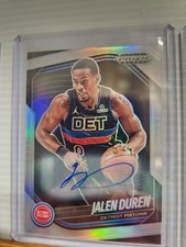 Jalen Duren 2024-25 Panini Prizm Black Basketball Auto card #190 Detroit Pistons