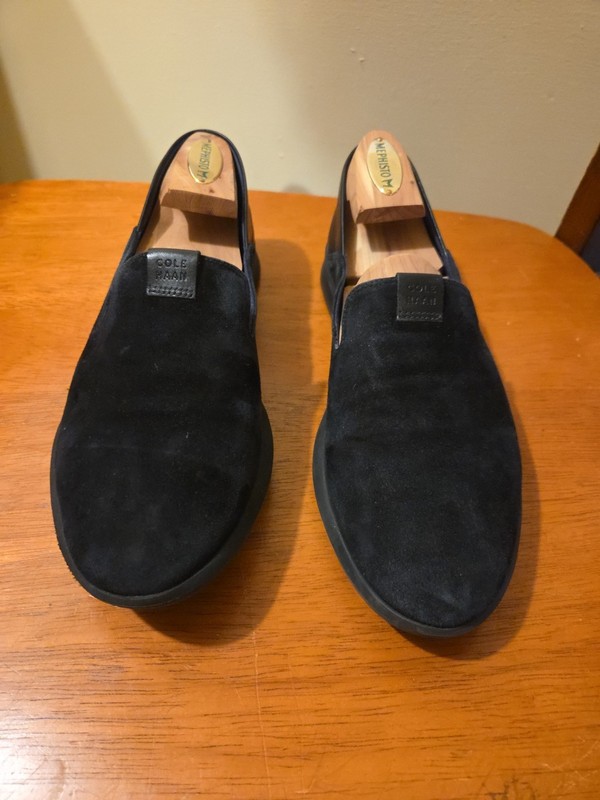 Cole Haan Grand Suede Slip On Round Toe Loafer Shoes Navy Women's 7