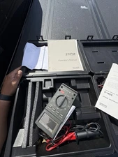 Fluke 27/FM Multimeter with Leads and 80K-6 HV Probe in Case