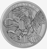 Golden Eagle 2026 1 oz €5 Pure Silver BU Coin in Capsule Malta Germania Mint