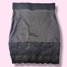 Vtg Vanity Fair Black Slip Size Small Lace Slimming Body Shaper Built-In Panty