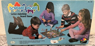 Vintage scrabble people Letter Matching board game 1985 READ