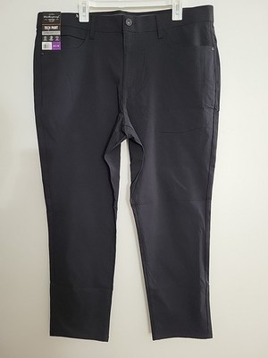 Weatherproof Vintage Men's Straight Fit Tech Pants, Black, Size 40X30
