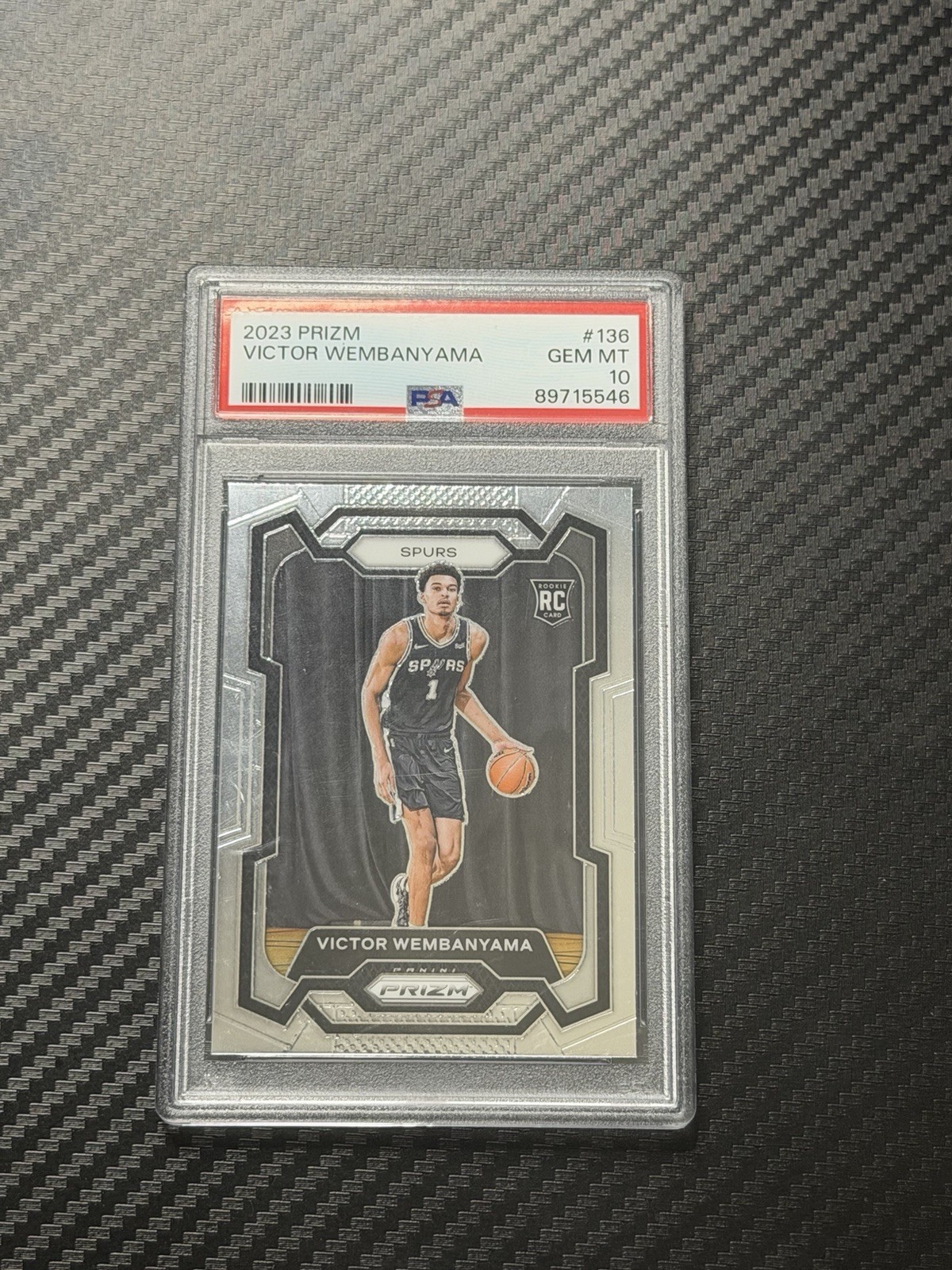 Panini Prizm 2023-24 Victor Wembanyama Rookie Base #136 Spurs PSA 10