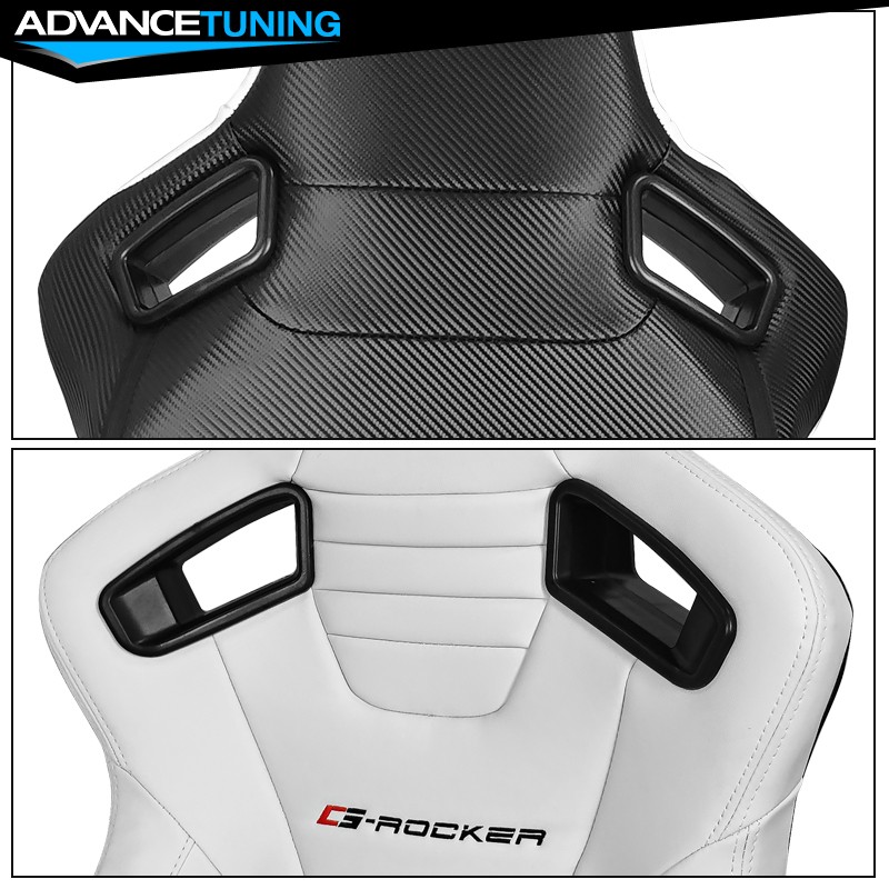 Bucket Racing Seat Reclinable Dual Slider Passenger Right White Leather