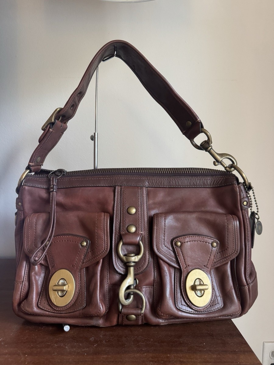 Coach MEDIUM 10331 65th Anniversary Mandy Vintage Cognac Leather