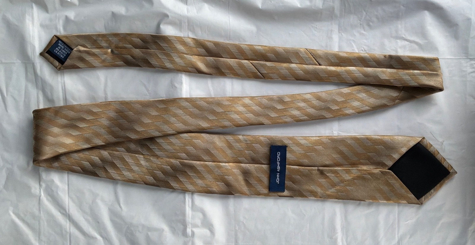 John Ashford yellow  geometric pattern necktie. - image 1