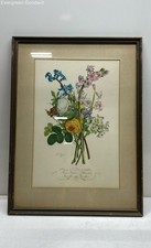 Antique Botanical Print Floral Bouquet by Jean-Louis Prevost Matted and Framed