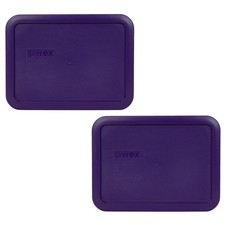 Pyrex 7210-PC (3-Cup) Plum Purple Replacement Lids (2-Pack) - Made in USA
